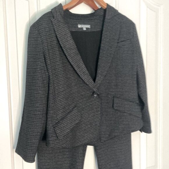 WIT & WISDOM 2 Piece Suit SET Peak Lapel Crop Blazer and Cropped Pants Brown M - Picture 3 of 14